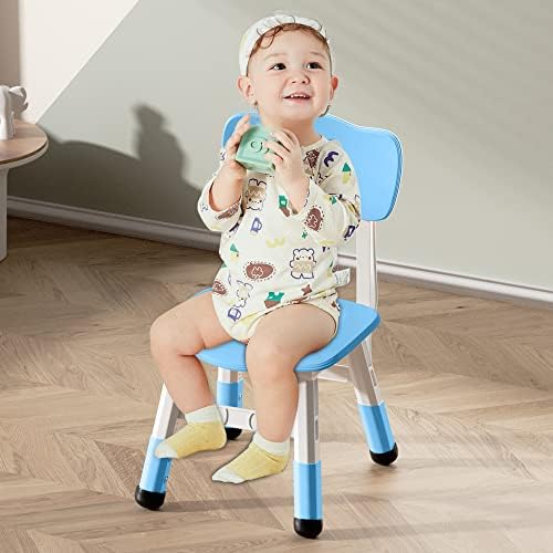 LUUYOUU Kids" Desk Chairs Adjustable Height is Suitable for Children"s Chairs Used in Families, Schools and Day-Care Between 2-10 Years Old The Max Bearing Capacity is 220LB(4PCS-Beige)